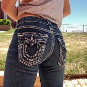 True Religion Straight Legged Dark Wash Jeans